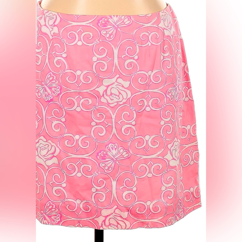 Lilly Pulitzer White Label Skirt “Iron Maiden in Pink Butterfly”